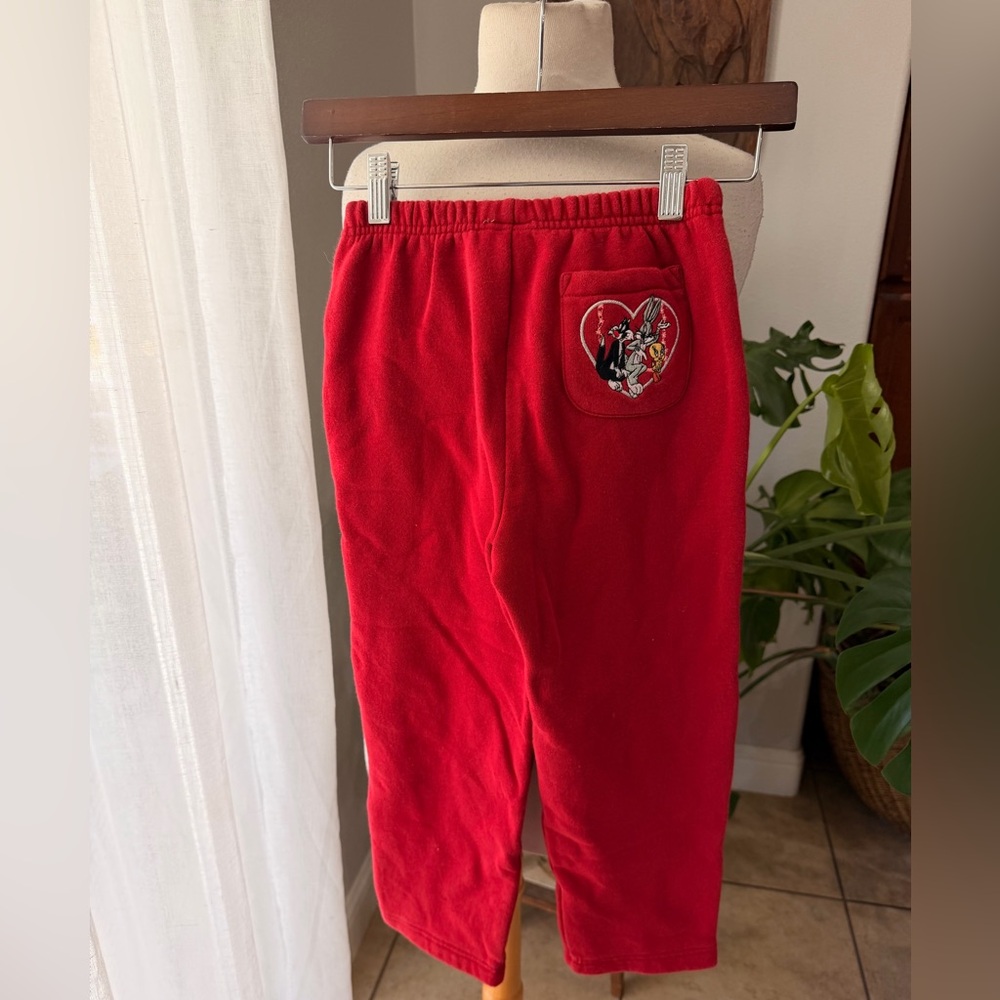 Vintage 2000 Looney Tunes Sweatpants Kids M 7/8 Bugs Bunny Tweety Warner Bros